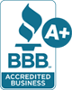 Better Business Bureau logo with A+ rating